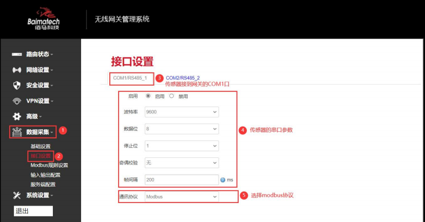 網關接口設置